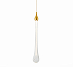 Подвесной светильник с плафоном в форме капли на золотистом каркасе Raindrop варинант исполнения - 2 | Loft Concept в Воронеже