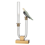 Настольная лампа с прозрачной трубкой и декоративной фигуркой птицы на бронзовой подставке Ganthea варинант исполнения - 1 | Loft Concept в Воронеже