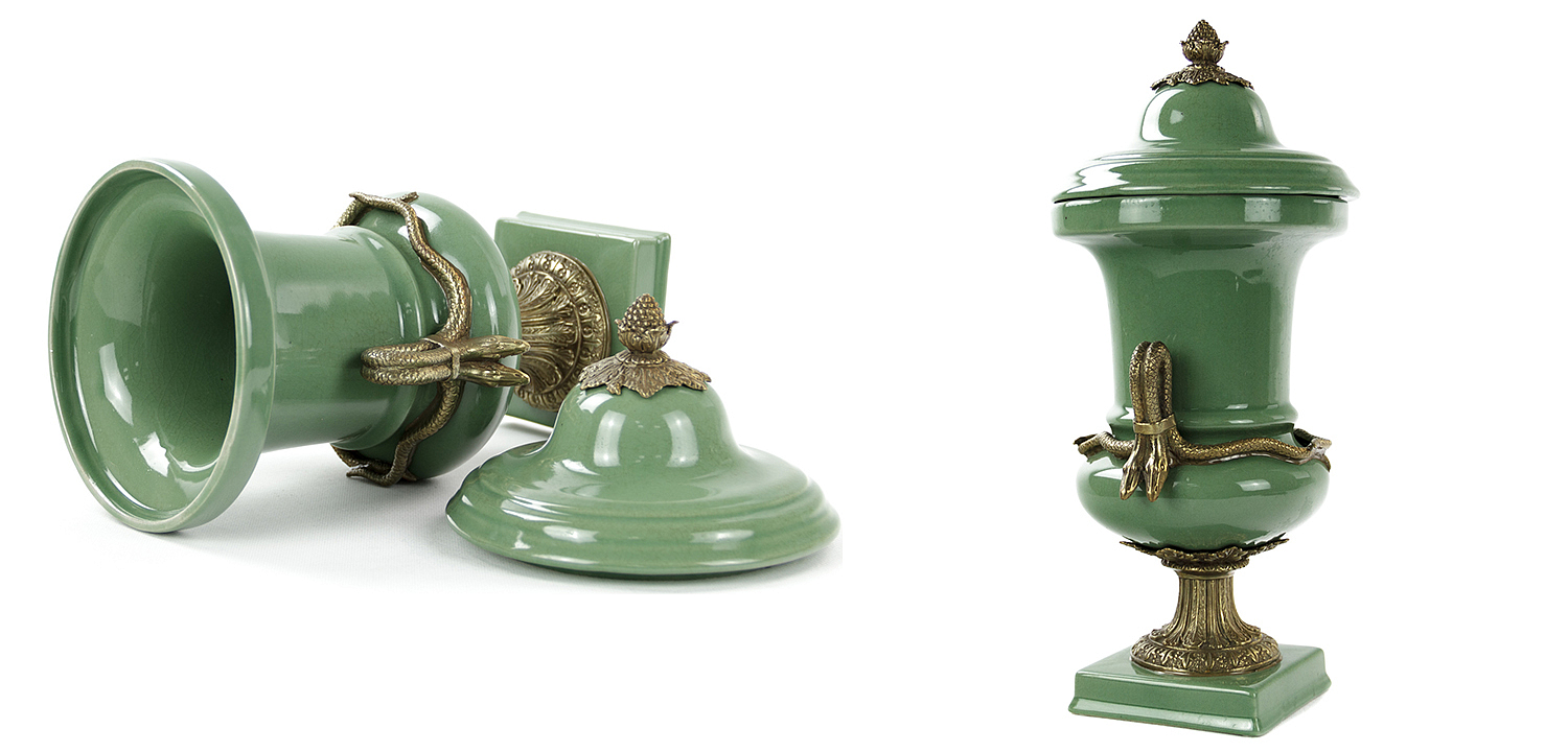 Ваза Selenia Green Vase Bronze Serpents Ваза Selenia Green Vase Bronze Serpents - Loft-Concept в Воронеже