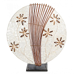 Настольная лампа из перламутра и дерева на подставке Indonesian Shell Flower варинант исполнения - 3 | Loft Concept в Воронеже