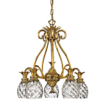 Люстра цвета латунь с 5-ю плафонами из рельефного стекла в форме ананаса Hinkley варинант исполнения - 1 | Loft Concept в Воронеже