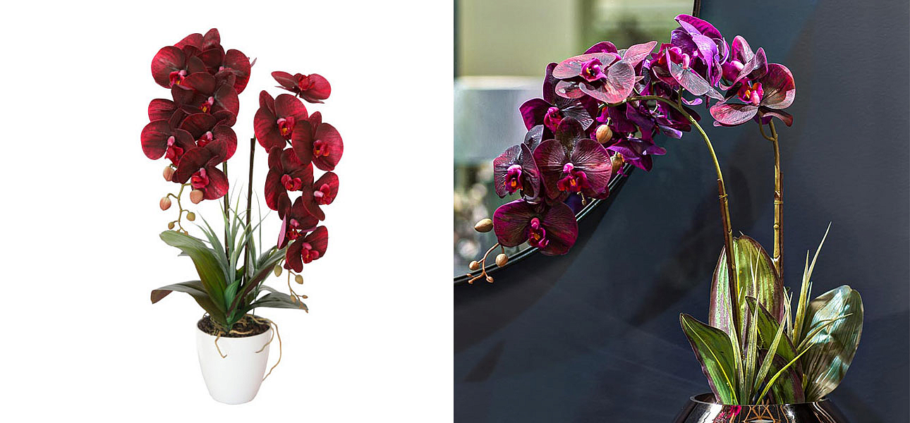 Искусственная орхидея Мультифлора burgundy Искусственная орхидея Мультифлора burgundy - Loft-Concept в Воронеже
