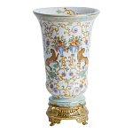 Ваза из фарфора на бронзовом основании Turquoise Blooming Garden варинант исполнения - 1 | Loft Concept в Воронеже