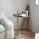 Дизайнерский журнальный стол круглый на стальном каркасе Fahek варинант исполнения - 1 | Loft Concept в Воронеже