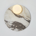 Бра круглое с каменным основанием и плафоном из стекла Shaw Marble Lighting варинант исполнения - 1 | Loft Concept в Воронеже