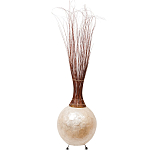 Торшер из перламутра на металлическом каркасе Indonesian Comet варинант исполнения - 3 | Loft Concept в Воронеже