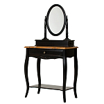 Трельяж черный из массива березы с зеркалом и ящиком Vintage варинант исполнения - 1 | Loft Concept в Воронеже