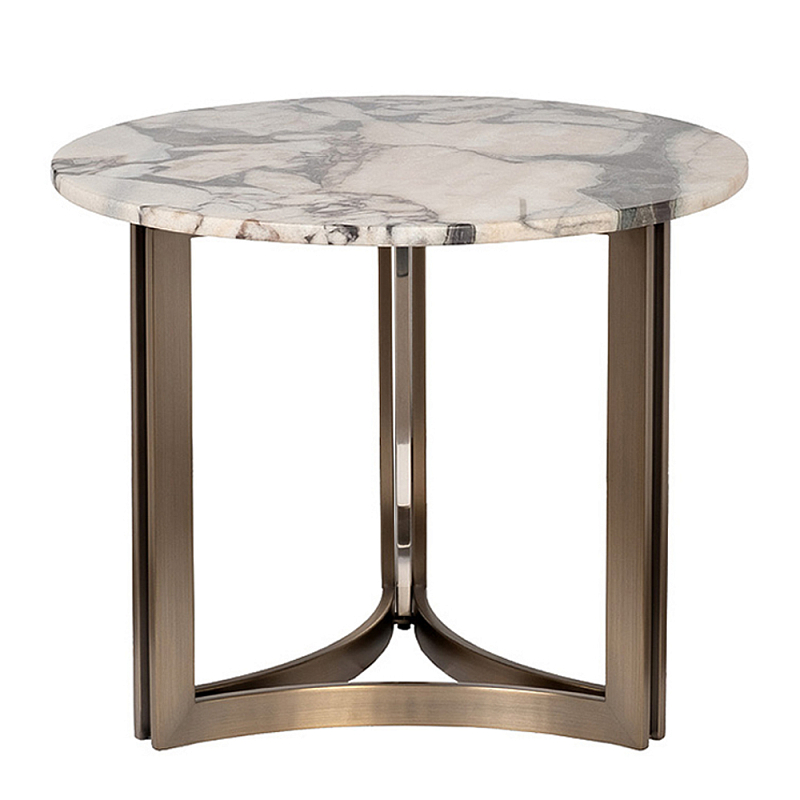 Столик журнальный с круглой мраморной столешницей Unique Stone Design  в Воронеже | Loft Concept 