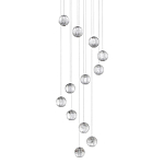 Люстра каскадная с прозрачными шарообразными плафонами Crystal Globule варинант исполнения - 1 | Loft Concept в Воронеже