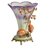 Ваза с цесарками из фарфора с бронзовыми элементами Garden of Eden варинант исполнения - 3 | Loft Concept в Воронеже