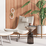 Бра с белым плафоном в форме восьмерки и круглым основанием Luke Lampco Tracer Lamp варинант исполнения - 6 | Loft Concept в Воронеже