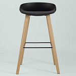 Барный стул на ножках из натурального дерева Boras Black варинант исполнения - 3 | Loft Concept в Воронеже