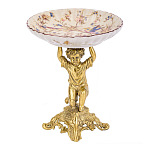 Чаша с цветочным орнаментом на ножке в виде бронзового ангела Eden Garden варинант исполнения - 1 | Loft Concept в Воронеже