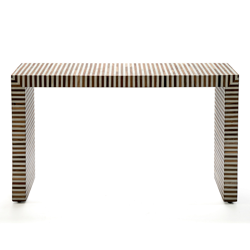 Консоль Дизайнерская Stripes Console Beige ivory ( слоновая кость ) Коричневый в Воронеже | Loft Concept 