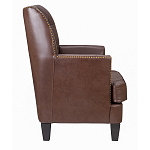 Кресло из натуральной кожи c мягкими подлокотниками на 4-х деревянных ножках из массива бука Joseph Armchair brown варинант исполнения - 2 | Loft Concept в Воронеже