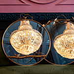 Зеркало настенное в раме золотого цвета с декором птица на ветке Mirror Portal варинант исполнения - 3 | Loft Concept в Воронеже