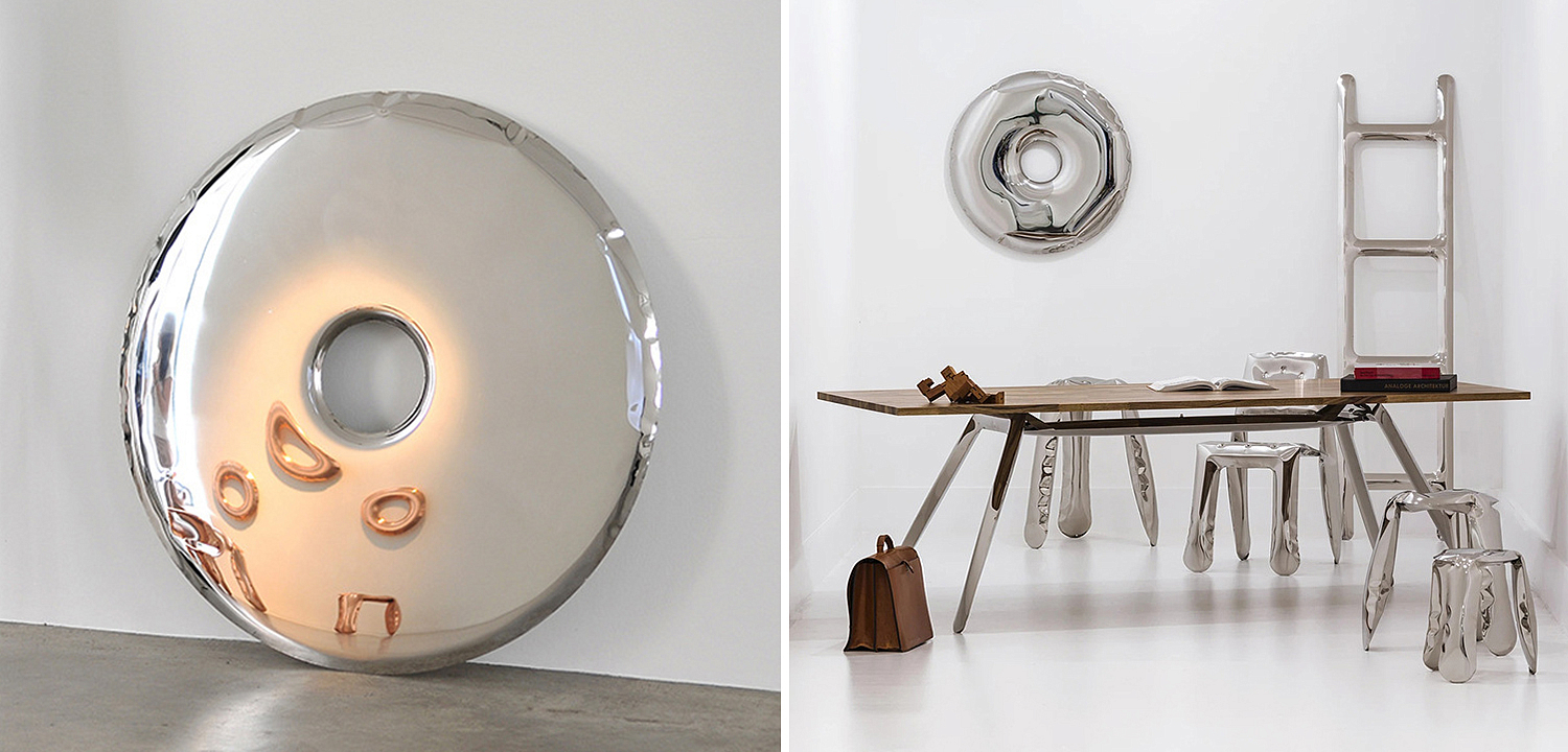 Арт-объект на стену Rondo Polished Stainless Steel Wall Mirror by Zieta Chrome Арт-объект на стену Rondo Polished Stainless Steel Wall Mirror by Zieta Chrome - Loft-Concept в Воронеже
