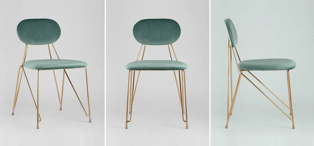Стул Alice Chair Велюр Мятный цвет Стул Alice Chair Велюр Мятный цвет - Loft-Concept в Воронеже