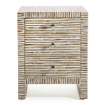 Тумбочка прикроватная Bogense Bone Inlay Bedside Beige варинант исполнения - 4 | Loft Concept в Воронеже