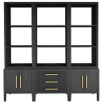 Модульный стеллаж Primo из трех составных элементов Черный дуб варинант исполнения - 1 | Loft Concept в Воронеже