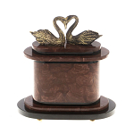 Часы настольные из натурального камня с декором в виде двух лебедей Swans Stone Clock варинант исполнения - 7 | Loft Concept в Воронеже