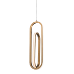 Подвесной светильник золотого цвета с двумя вытянутыми овальными рамками в форме скрепки Eurofase варинант исполнения - 1 | Loft Concept в Воронеже