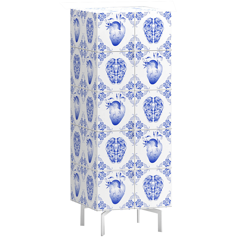 Тумба на ножках Tall Rblue Белый Синий Тумба на ножках Tall Rblue Белый Синий в Воронеже | Loft Concept