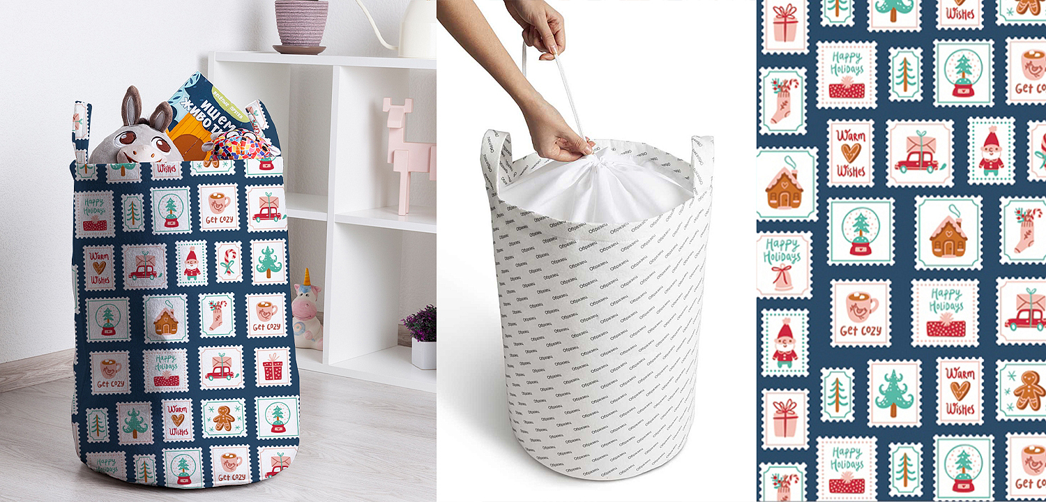 Корзина New Year Postage Stamps Basket Корзина New Year Postage Stamps Basket - Loft-Concept в Воронеже