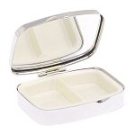 Таблетница карманная прямоугольная с 2-мя отделениями с зеркалом и накладкой из натурального камня Флюорит Silver Stone Pillboxes варинант исполнения - 3 | Loft Concept в Воронеже