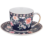 Чайный сервиз из фарфора синий на 6 персон 14 предметов Flower Porcelain Collection варинант исполнения - 2 | Loft Concept в Воронеже