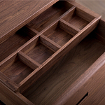 Прикроватный столик деревянный с 2-мя ящиками Moon Walnut Furniture варинант исполнения - 1 | Loft Concept в Воронеже