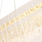 Люстра подвесная овальная с рельефными стеклянными панелями и золотым металлическим каркасом Textured Glass Chandelier варинант исполнения - 3 | Loft Concept в Воронеже