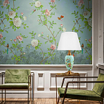 Настольная лампа голубая с изображением птиц Slip Away варинант исполнения - 5 | Loft Concept в Воронеже