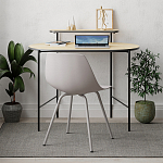 Стол письменный овальной формы с полкой LOUB WORKING TABLE BLACK OAK варинант исполнения - 2 | Loft Concept в Воронеже