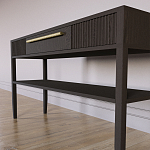 Дизайнерская Консоль с полкой и ящиком Primo Темный орех варинант исполнения - 5 | Loft Concept в Воронеже