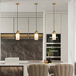 Подвесной светильник светодиодный с цилиндрическим плафоном Stone Helios варинант исполнения - 6 | Loft Concept в Воронеже