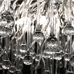 Люстра подвесная с прозрачными стеклянными подвесками в форме капель Диаметр 80 см Droplet Chandelier варинант исполнения - 10 | Loft Concept в Воронеже