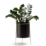 Кашпо из металла и латуни Elegance Elevated Planters черное варинант исполнения - 3 | Loft Concept в Воронеже