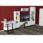 Стеллаж книжный белый с 3-мя открытыми полками и дверкой Strict Lines варинант исполнения - 6 | Loft Concept в Воронеже