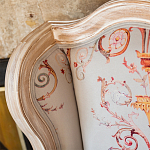 Кресло из массива бука серое с растительным орнаментом Raffael Floral Grey Armchair варинант исполнения - 6 | Loft Concept в Воронеже