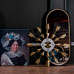 Часы настенные золотые из металла с декором в виде стрел Current Time варинант исполнения - 3 | Loft Concept в Воронеже