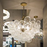 Люстра подвесная с рифлёными стеклянными шарами в форме воздушного облака Berries Chandelier варинант исполнения - 4 | Loft Concept в Воронеже