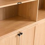 Книжный шкаф из массива сосны с металлической лестницей Burton Wood Cabinet варинант исполнения - 7 | Loft Concept в Воронеже