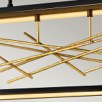 Люстра прямоугольная черного цвета с декором в виде ветвей в золотой отделке Hinkley варинант исполнения - 6 | Loft Concept в Воронеже