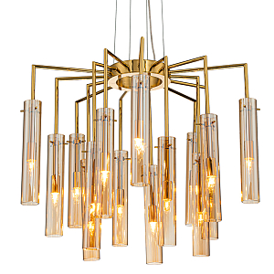 Люстра со стеклянными цилиндрическими плафонами Luminous Cylinders Amber