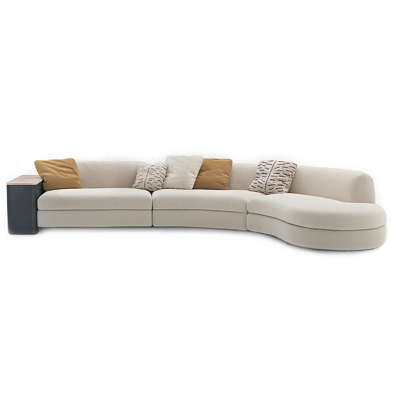 Премиальный Диван трансформер California с приставным столиком   Молочный Бежевый Черный в Воронеже | Loft Concept 