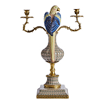 Подсвечникв образе попугая из фарфора с бронзовыми элементами Eden Garden варинант исполнения - 3 | Loft Concept в Воронеже