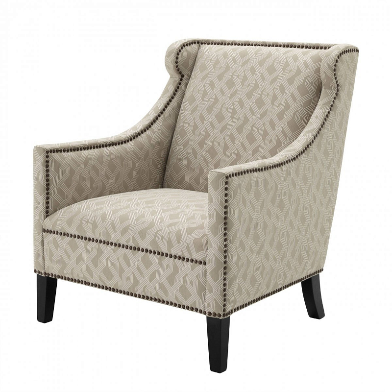Кресло Eichholtz Chair Jenner Grey Бежево-серый Черный Кресло Eichholtz Chair Jenner Grey Бежево-серый Черный в Воронеже | Loft Concept