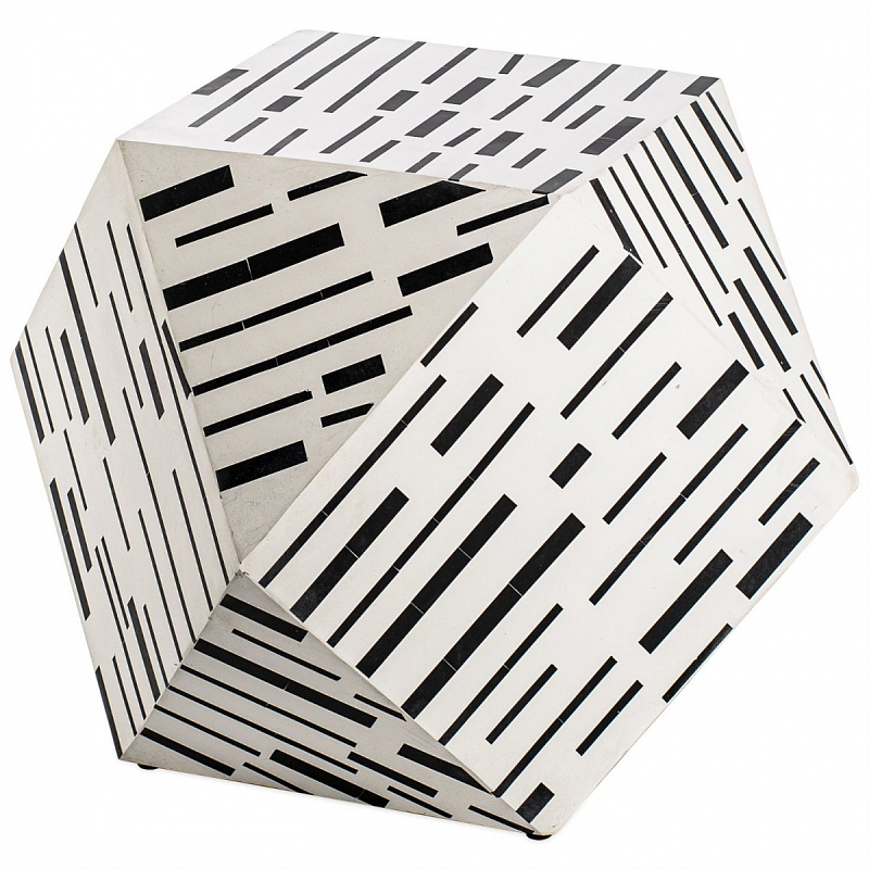 Табурет Black&white Indian Bone Inlay stool Черно-белый в Воронеже | Loft Concept 