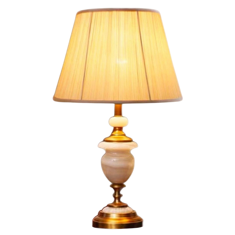 Настольная лампа керамическая с тканевым абажуром Millennium Бронза Белый в Воронеже | Loft Concept 